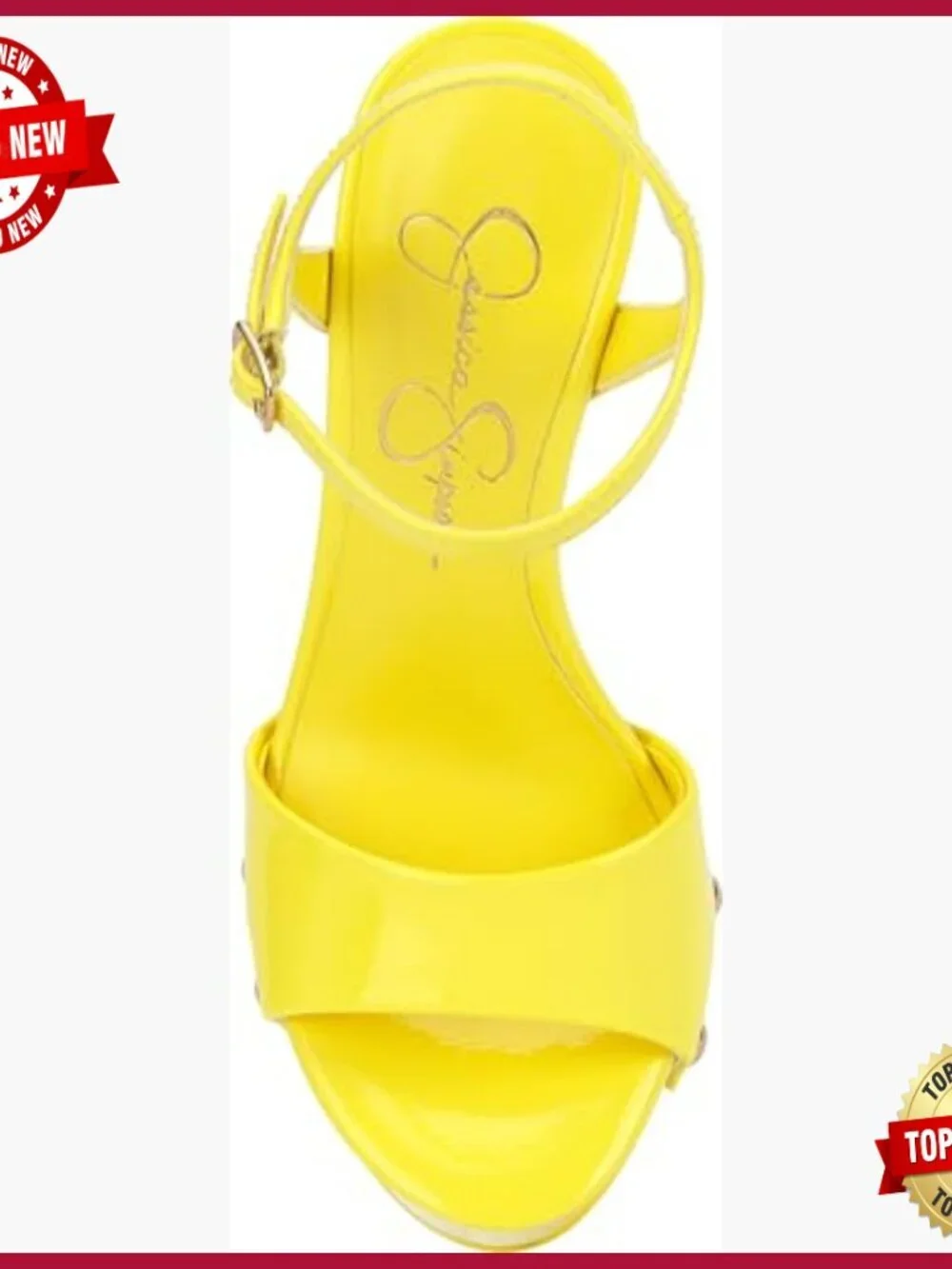 Platform Sandals with Stud Detailing, Adjustable Ankle Strap, 5.1-Inch Heel